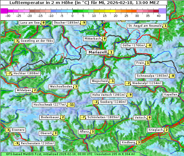 Temperatur, 18. 2. 2026