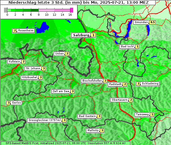 Niederschlag, 21. 7. 2025
