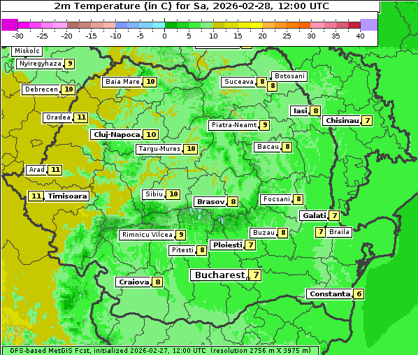 Temperatur, 28. 2. 2026