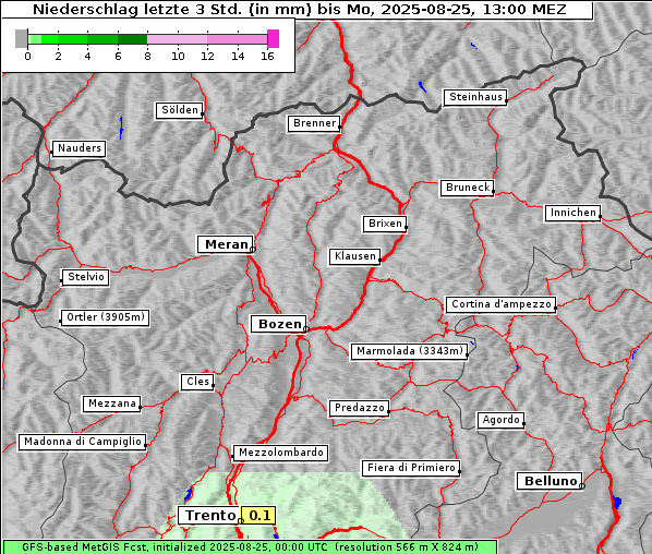 Niederschlag, 25. 8. 2025
