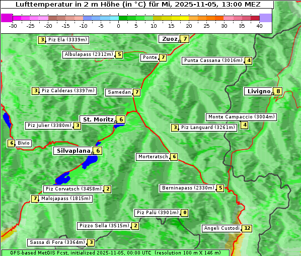 Temperatur, 5. 11. 2025