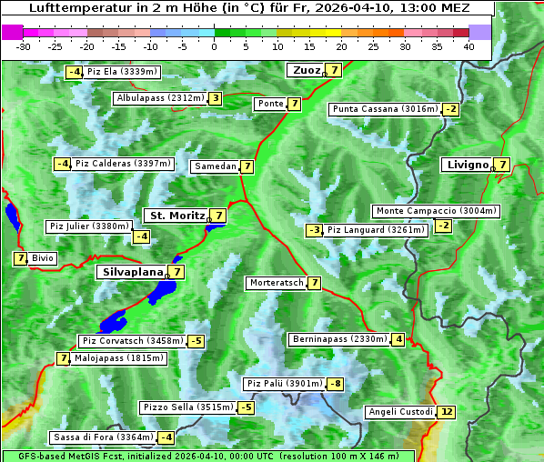 Temperatur, 10. 4. 2026