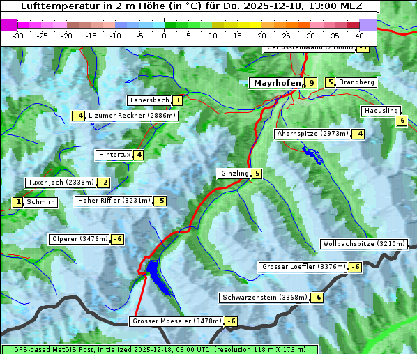 Temperatur, 18. 12. 2025