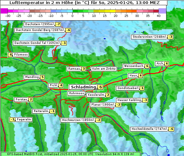 Temperatur, 26. 1. 2025