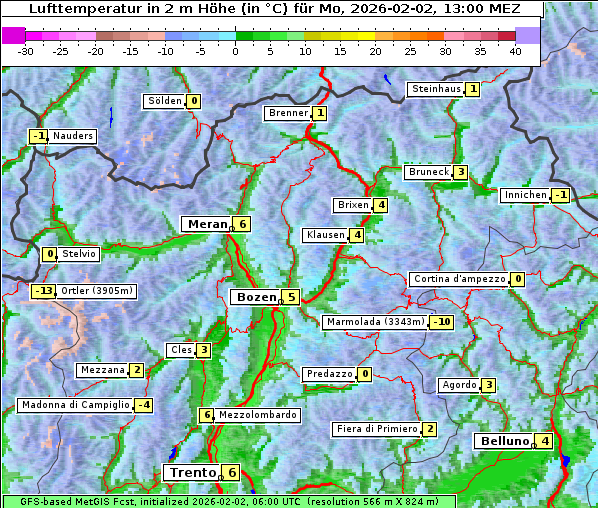 Temperatur, 2. 2. 2026
