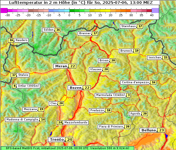 Temperatur, 6. 7. 2025