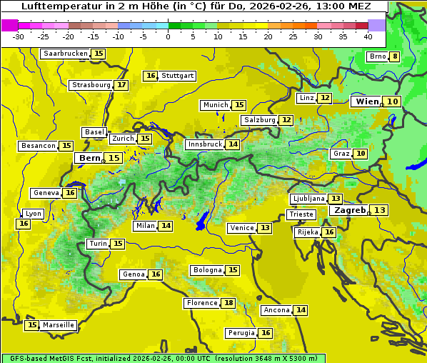 Temperatur, 26. 2. 2026