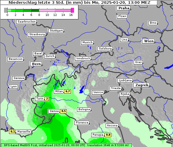 Niederschlag, 20. 1. 2025