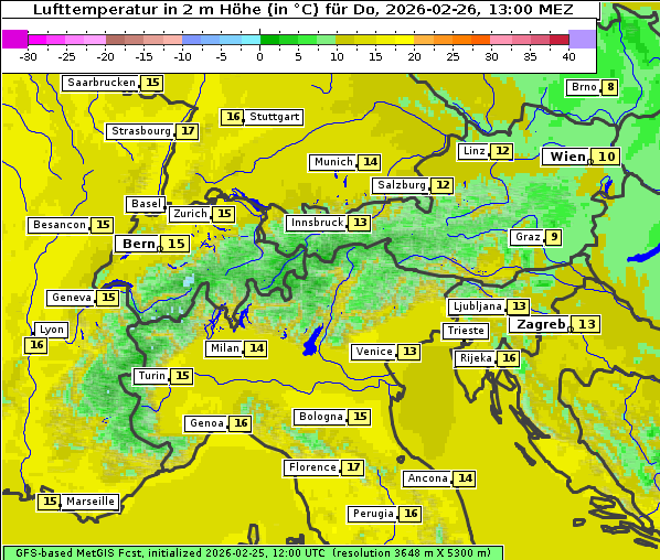 Temperatur, 26. 2. 2026