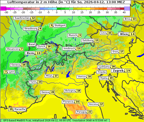 Temperatur, 12. 4. 2026