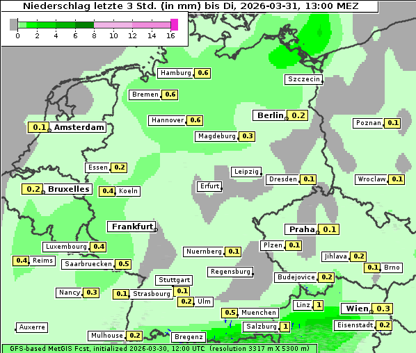 Niederschlag, 31. 3. 2026