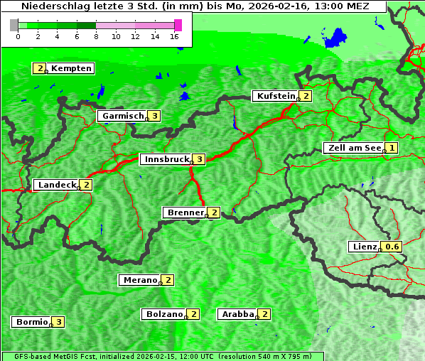 Niederschlag, 16. 2. 2026