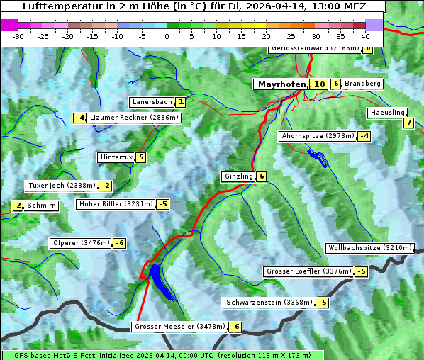 Temperatur, 14. 4. 2026