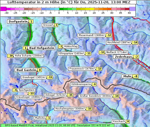 Temperatur, 20. 11. 2025
