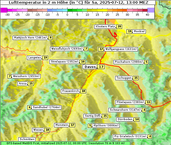 Temperatur, 12. 7. 2025