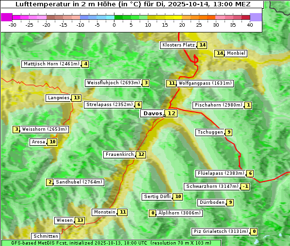 Temperatur, 14. 10. 2025