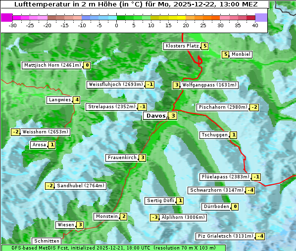 Temperatur, 22. 12. 2025