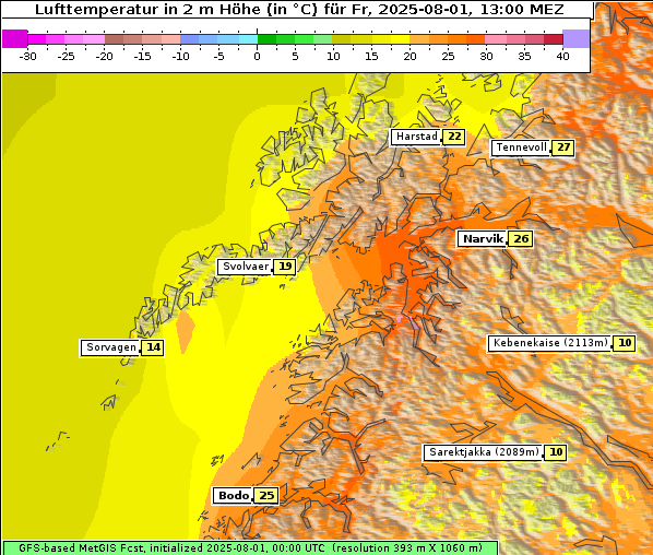Temperatur, 1. 8. 2025