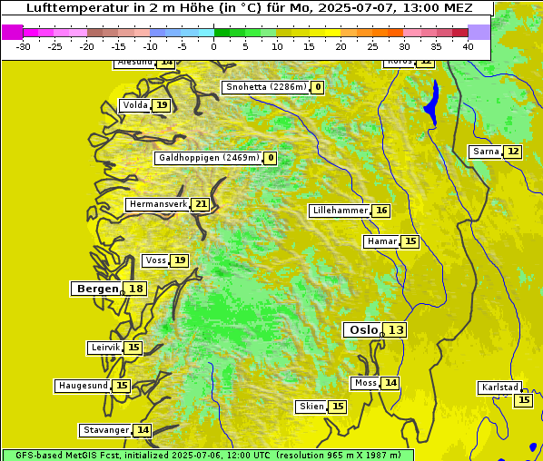 Temperatur, 7. 7. 2025