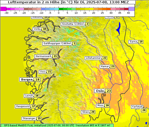 Temperatur, 8. 7. 2025