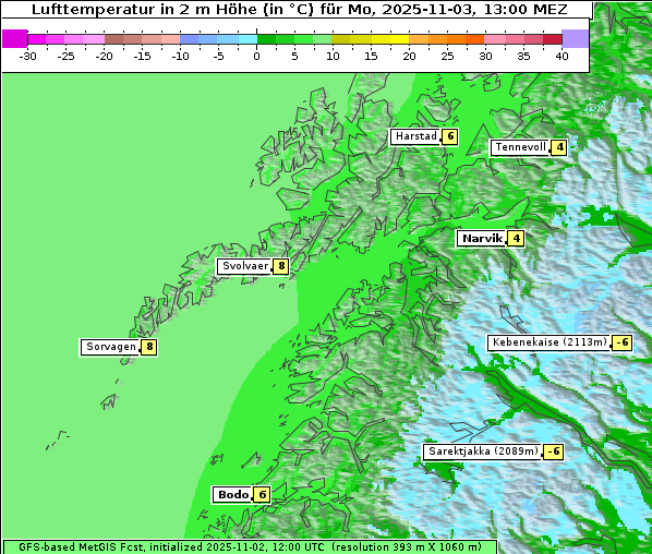 Temperatur, 3. 11. 2025