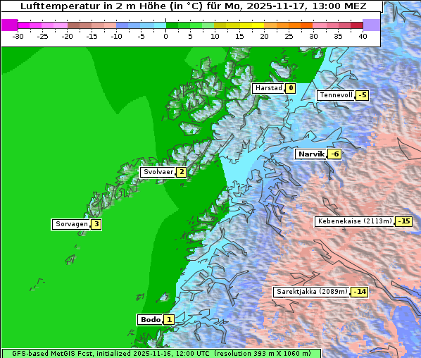 Temperatur, 17. 11. 2025