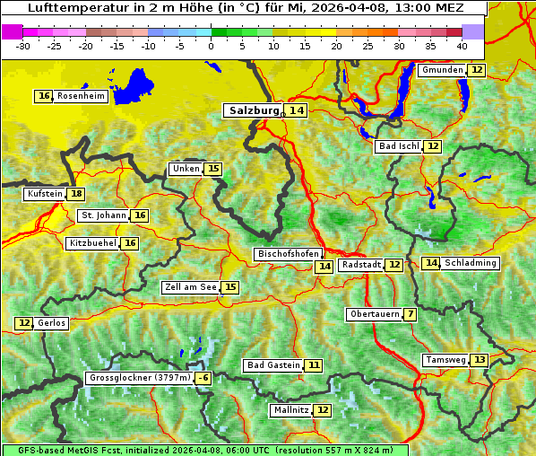 Temperatur, 8. 4. 2026