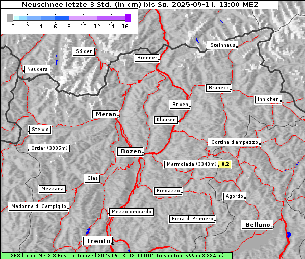 Neuschnee, 14. 9. 2025