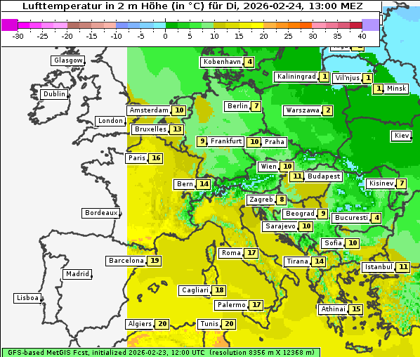 Temperatur, 24. 2. 2026
