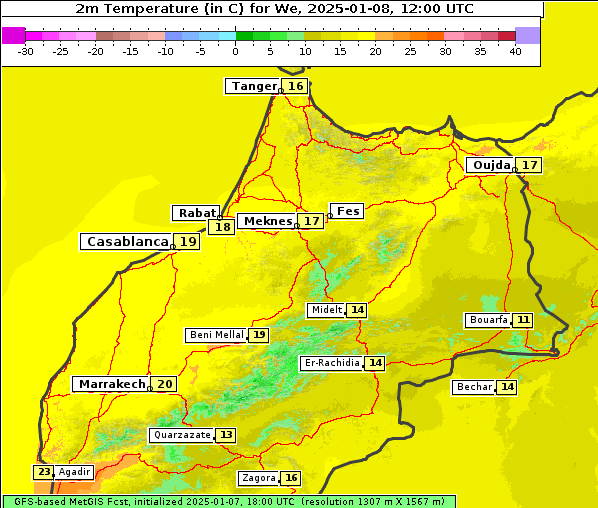 Temperatur, 8. 1. 2025