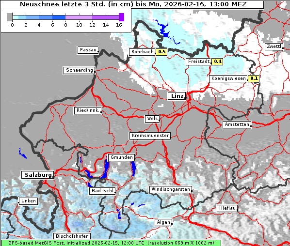 Neuschnee, 16. 2. 2026