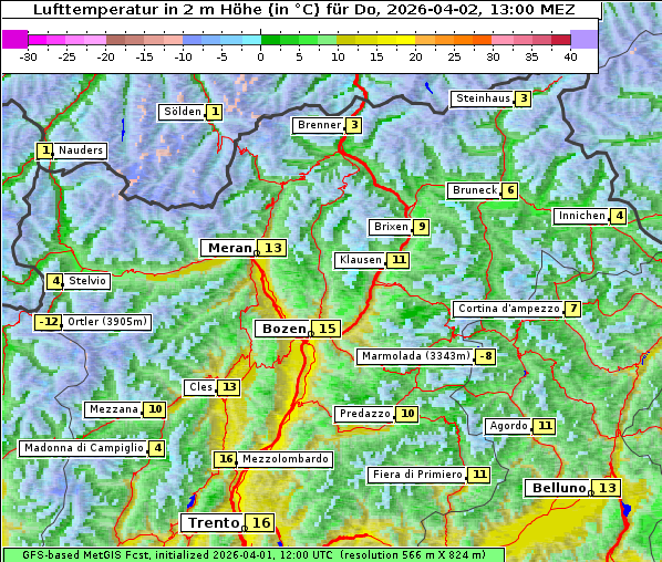 Temperatur, 2. 4. 2026