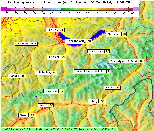 Temperatur, 14. 9. 2025