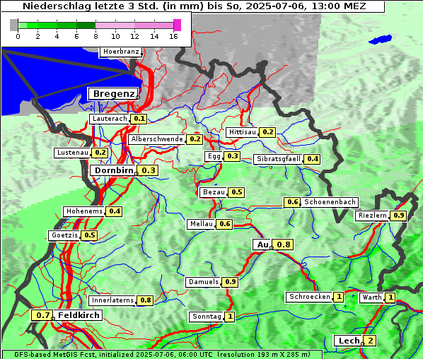Niederschlag, 6. 7. 2025