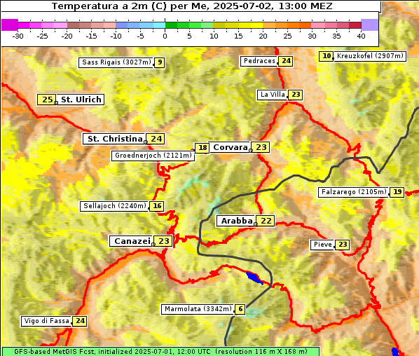 Temperatur, 2. 7. 2025