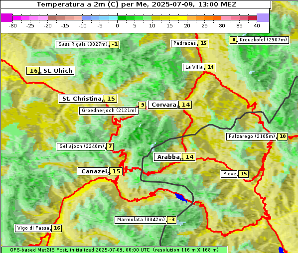 Temperatur, 9. 7. 2025