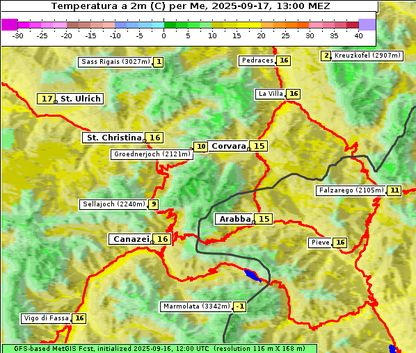Temperatur, 17. 9. 2025