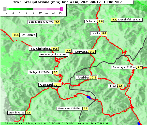 Niederschlag, 17. 8. 2025
