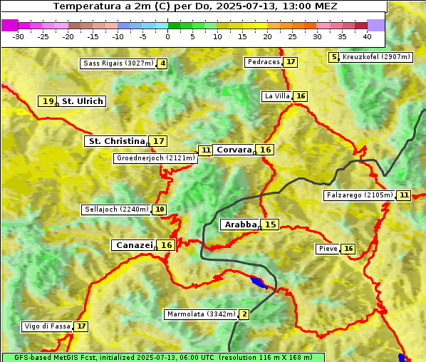 Temperatur, 13. 7. 2025