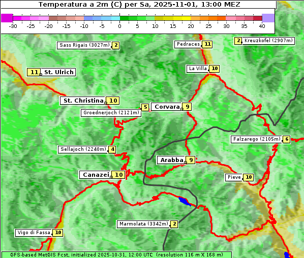 Temperatur, 1. 11. 2025