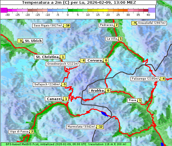 Temperatur, 9. 2. 2026