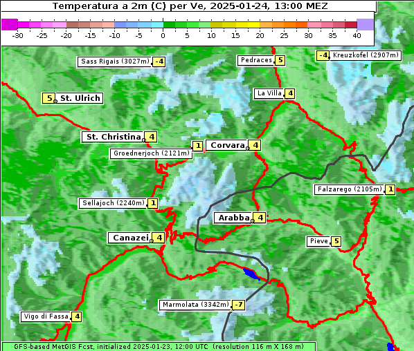 Temperatur, 24. 1. 2025