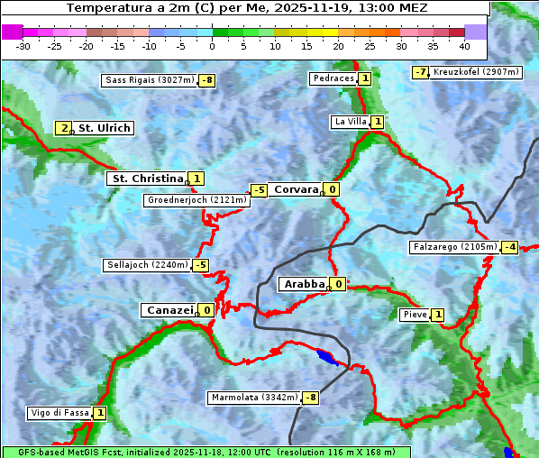 Temperatur, 19. 11. 2025