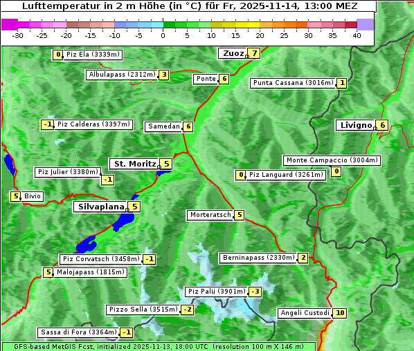 Temperatur, 14. 11. 2025