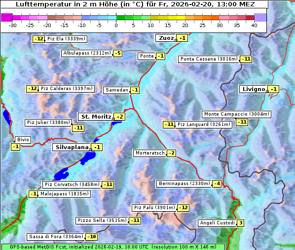 Temperatur, 20. 2. 2026