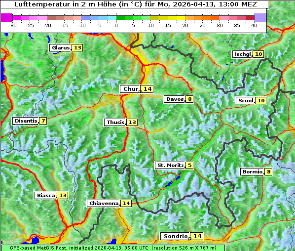 Temperatur, 13. 4. 2026