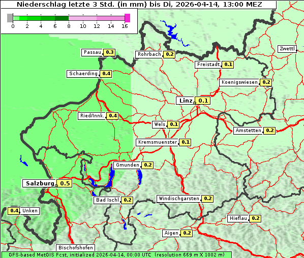 Niederschlag, 14. 4. 2026