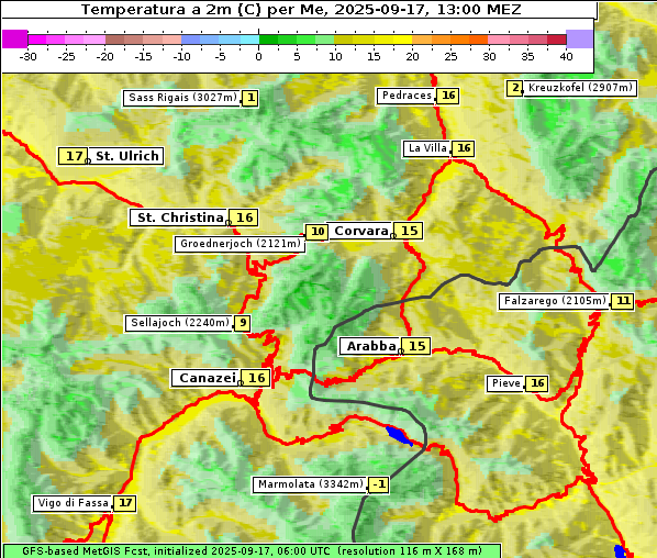 Temperatur, 17. 9. 2025