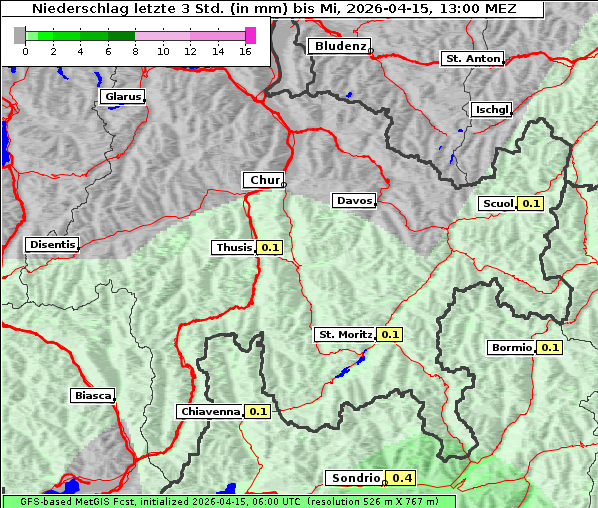 Niederschlag, 15. 4. 2026