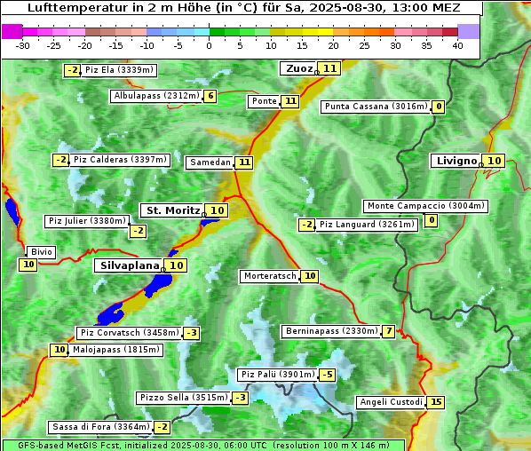 Temperatur, 30. 8. 2025